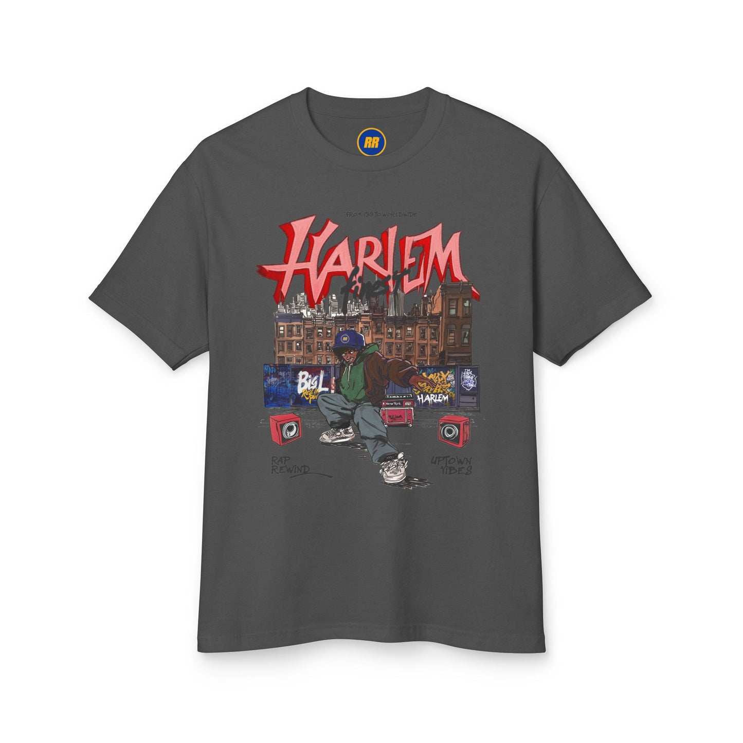 Faded Black Harlem Tee | Rap Rewind