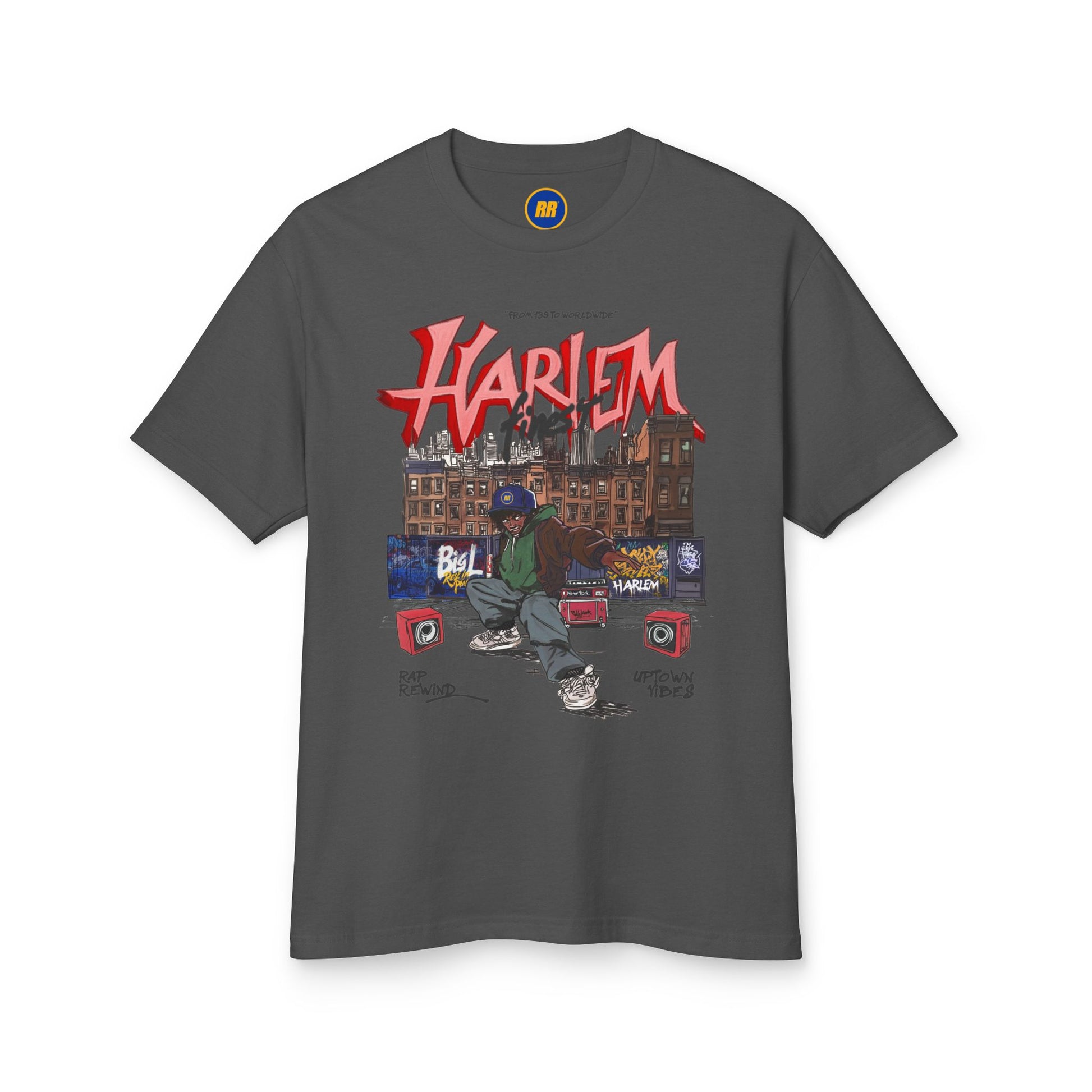 Faded Black Harlem Tee | Rap Rewind