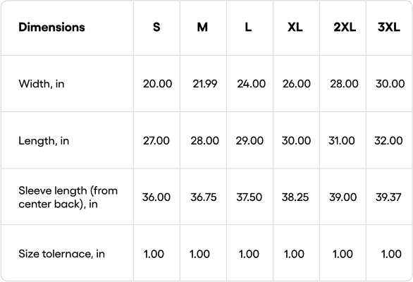 Size chart